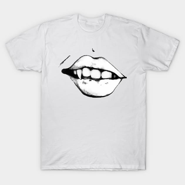 Vampire Teeth Halloween T-Shirt by JJLosh